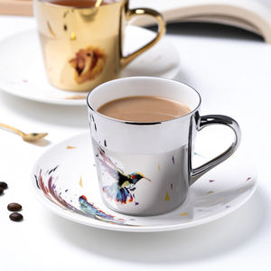 Animal Design Mirror Cup Nordic Gold silver Espresso Cup <span class=keywords><strong>tazza</strong></span> e piattino in ceramica di lusso - Product Image 5