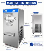 10~40LCilinder 40L~160L/H Chinese leverancier Professionele ijsmachine voor hard ijs en gelato