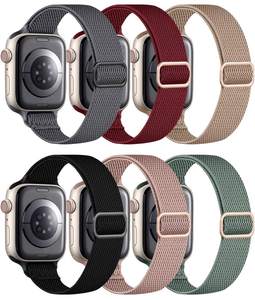 Bracelet de montre en nylon tressé élastique en gros pour Apple Watch Ultra 49mm SE 44mm 42mm avec boucle coulissante réglable - Product Image 6