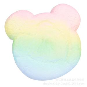 Pu Foam Bear Head Bread Shape Stress Relief Slow <b>Rebound</b> Decor Holiday Gift - Product Image 5