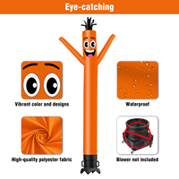 Tube gonflable Man Wacky Wave Dancer pour la promotion de la publicité extérieure Air Dancer - Orange (ventilateur non inclus)