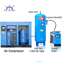 Compresseur d'air rotatif à vis PM VSD industriel à faible bruit 10HP 15HP 20HP 30HP 50HP 75HP 100HP 120HP 300HP avec sécheur d'air