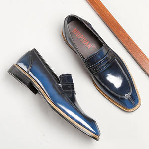 Chaussures en cuir pour hommes de qualité luxueuse, style italien, formelles, à enfiler, Oxford, fabriquées à la main, brodées, camouflage, embout en acier - Product Image 3