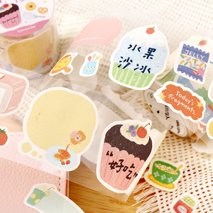 1 rotolo di nastro adesivo fustellato scrivibile, con elementi quotidiani carini e dolci, ideale per collage e decorazioni di quaderni. - Product Image 3