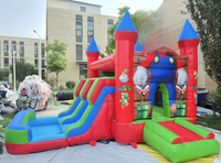 Château gonflable commercial personnalisé, combinaison de trampoline, d'obstacles et de toboggan, structure gonflable
