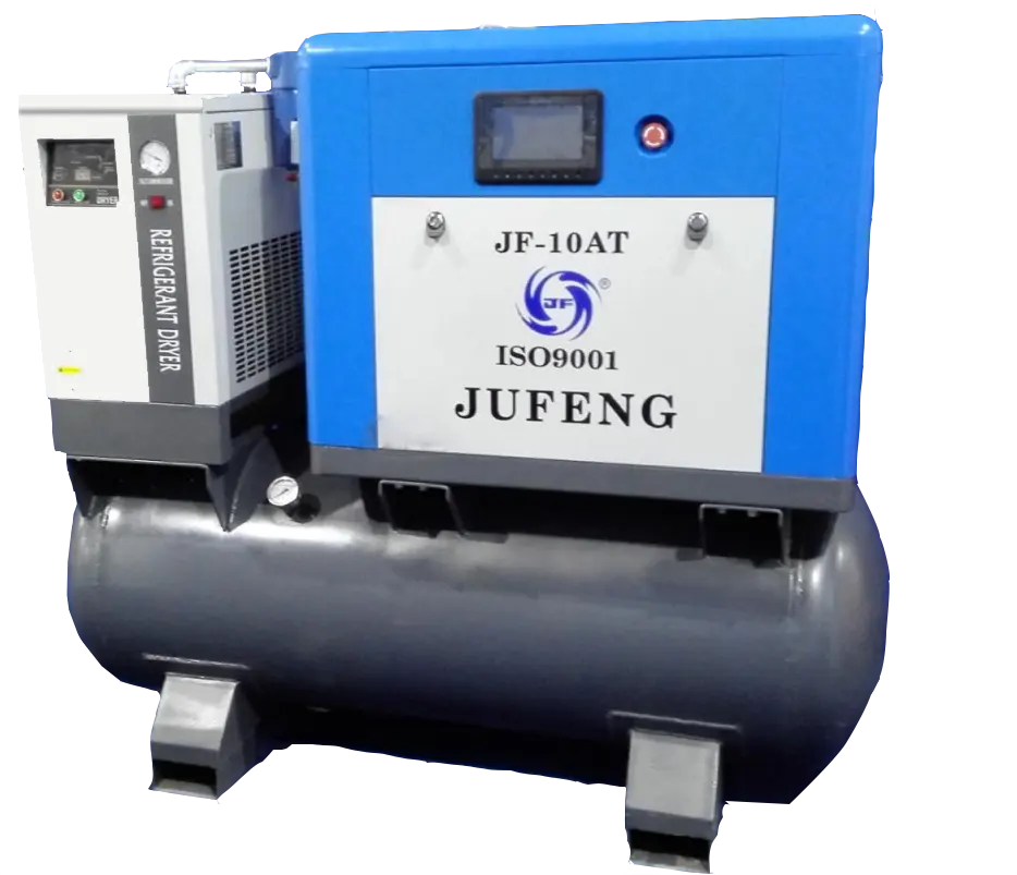 Compressore d'aria economico serbatoio Mountain Jufeng 20HP compressore industriale combinato ScrewAir con serbatoio aria 150L e essiccatore JF-20AT OE