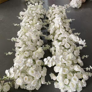 M-FR134 Wedding <b>table</b> runner <b>flowers</b> artificial silk aisle <b>flower</b> runner luxury rose <b>flower</b> runner for wedding <b>arrangements</b> - Product Image 6