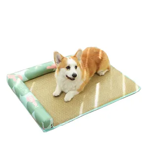 Summer Pet Dog Mat Portable Sleeping Mat Blanket Indoor With Pillow For Small Medium Large Dogs