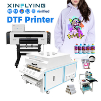 Imprimante DTF XinFlying 24 pouces avec secoueur de poudre et four, 2 têtes I3200, économie d'énergie, haute production, plus de 200 t-shirts par heure