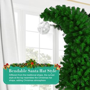 Árbol de Navidad superior doblado de 6 pies con soporte de metal, árbol de Navidad artificial de <span class=keywords><strong>abeto</strong></span> con bisagras Árbol de Navidad estilo sombrero de Papá Noel flexible - Product Image 6