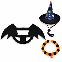 Conjunto de Disfraces de Halloween para Mascotas al por Mayor, Traje de Cosplay para Perros y Gatos, Sombrero de Bruja, Capa, Suministro Directo, Bajo MOQ