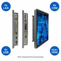 PC industriel sans ventilateur YCT 12,1-21,5 pouces, tactile tout-en-un, IP65, Intel J1900 I5 I7, 4 ports COM, double LAN, Win 11, Linux, CNC, HMI