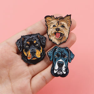 थोक टेडी कुत्ते धातु बैज प्यारा पालतू पालतू सिर नरम तामचीनी लैपल पिन - Product Image 3