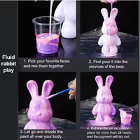 24-Color 60ml Peinture acrylique Verser Fluide Art Set Violent Bear sur Mixed High Flow Paper Box Craft Product