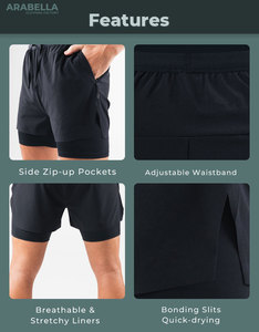 Arabella 2026 Ropa Deportiva Personalizada para Correr, Shorts Deportivos para Hombre con Forro, Esenciales para Gimnasio y Entrenamiento - Product Image 3