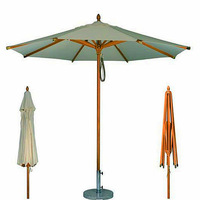 Grand parasol de jardin en bois de style balinais pour patio extérieur, plage, soleil, à vendre
