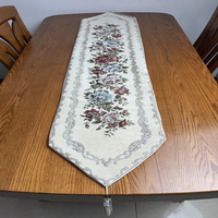 Ensemble de chemins de table en chenille tissée, brodés géométriquement, durables, vintage, en polyester/coton, personnalisables, décoration intérieure