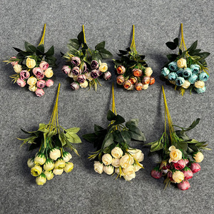 Flores de perlas artificiales con 15 cabezas, arreglo floral de seda para decoración de bodas - Product Image 2