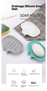 Support à Savon en Silicone Auto-drainant Antidérapant avec Bec Verseur pour Salle de Bain, Douche, Cuisine - Product Image 3