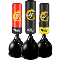 Sac de frappe sur pied pour arts martiaux Sanda et boxe libre, usage domestique, pour adultes et enfants - Polyuréthane durable et portable