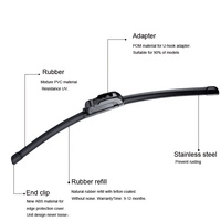 Fabricante de accesorios para automóviles OEM ODM Logo frente plano U gancho Universal parabrisas limpiaparabrisas suave al por mayor para modelo de coche 99%