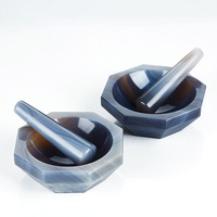 Équipement de laboratoire de chimie de haute qualité, mortier et pilon en agate naturelle de 30 mm à 300 mm pour utilisation en laboratoire