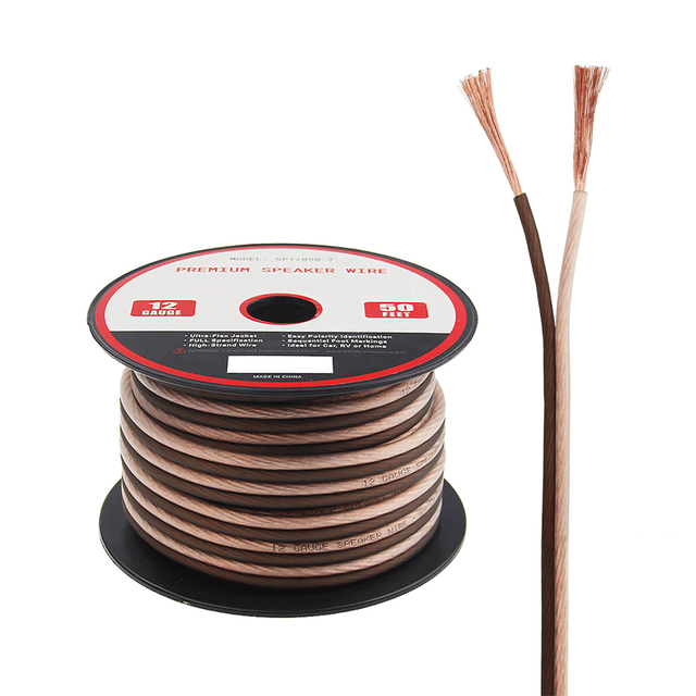 12AWG Frosted Flexible Transparent Speaker Wire Flexible Professional Car Audio Speaker Cable Wire