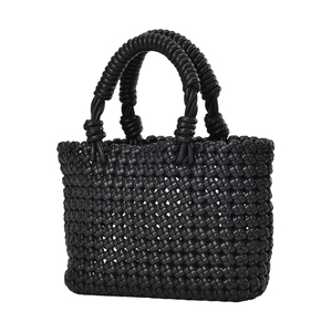Sacs à main d'été en PU tressé faits à la main pour femmes, sacs à bandoulière décontractés noirs, sacs seau personnalisés, pochettes de soirée – Vente en gros - Product Image 3