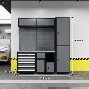 محطة عمل لإصلاح السيارات مع خزانة أدوات متنقلة وعربة أدوات بـ 7 أدراج وقفل بمفتاح لصيانة وتخزين المركبات - Product Image 4