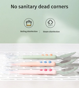Cuchara de barro para raspar frutas de bebé, cuchara de acero inoxidable suave para alimentación, cuchara de fruta fácil de <span class=keywords><strong>comer</strong></span> para bebé, suministros para madre y bebé - Product Image 3