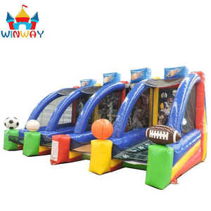 Juego deportivo inflable 4 en 1 para adultos y niños, alquiler de carnaval o fiesta, incluye equipo de cancha de baloncesto - Product Image 4