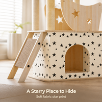 Arbre à chat en bois de luxe tout-en-un, grand format, multi-niveaux, avec griffoirs, condo pour chat et maison de maternité capsule spatiale
