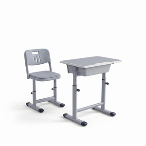 Juego de Mesa y Silla de Estudio Moderno para Estudiantes de Primaria y Secundaria, Altura Ajustable, Función de Elevación, Material Metálico y PP, SONGYE 1 - Product Image 1