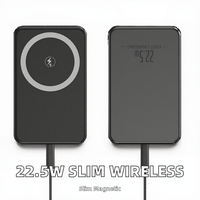 Batteries externes magnétiques portables ultra-minces pour l'extérieur avec câble, affichage numérique et charge rapide sans fil pour iPhone 17 18