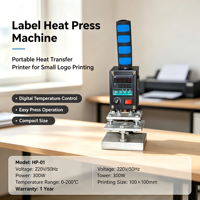 Mesin Press Panas Manual Elektrik HP-01 untuk Pencetakan Label Pakaian Logo Kecil 0-350C 220V Baru
