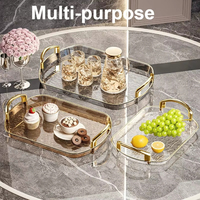 Plateau en plastique de luxe léger avec poignée, plateau à thé haut de gamme à double anse pour la maison, assiette de service, restaurant commercial, assiette épaisse