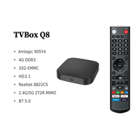 Q8 S905Y4 TvBox Vs ATV OS Reproductor Multimedia 4k HD con Control Remoto por Voz, 4gb 32gb, Decodificador de TV Digital Android, Wifi Dual