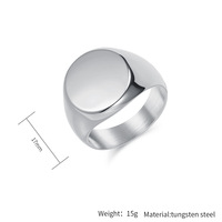 Kundenspezifischer Herren-Siegelring, massiver Croissant-Ring, 18 Karat Gold, Edelstahl, Blanko-Ring für Damen und Mädchen, Geschenk mit Laser-Gravur-Logo