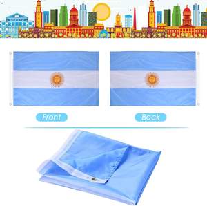 <span class=keywords><strong>Drapeau</strong></span> de l'Argentine 3x5 pieds personnalisé en polyester, impression sérigraphique, motif <span class=keywords><strong>croix</strong></span> <span class=keywords><strong>blanche</strong></span>, longue durée de vie - Product Image 6