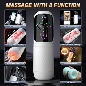 Masturbatore Maschile con Controllo APP, Giocattolo Sessuale per Adulti, Vagina Artificiale Riscaldante, Pompa per Pene con Funzione di Suzione e Spinta Automatica, Macchina del Sesso per Uomini - Product Image 2