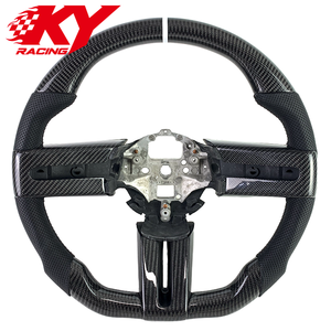 Volante deportivo personalizado de fibra de carbono y cuero, compatible con Ford Mustang S197 GT GT500 Shelby 2005-2014 - Product Image 1