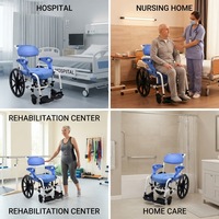 Sedia a rotelle con funzione WC e doccia in alluminio resistente per anziani e assistenza domiciliare, 125 kg, certificazione CE, produzione OEM