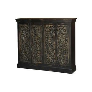 ตู้ข้างเตียงไม้แกะสลักลายแมนดาลา |   ตู้เก็บของโบราณสีดำและสีทอง |   ห้องนั่งเล่นและบุฟเฟ่ต์รับประทานอาหาร - Product Image 1