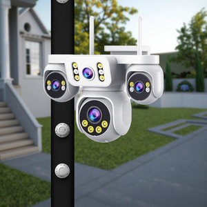 Wifi bốn Ống kính HD toàn cảnh CCTV <span class=keywords><strong>Camera</strong></span> tầm nhìn ban đêm cho nhà sử dụng cho vườn cây ăn trái ao cá được xây dựng trong còi báo động CMOS SD lưu trữ thẻ - Product Image 6