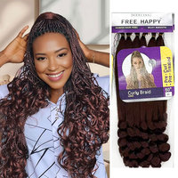 Extensions capillaires tendance pour tresses au crochet, style africain français, grandes boucles, lot de 6 pièces, en fibre haute température, double trame, souples