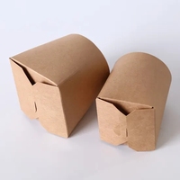 Boîte à nouilles à fond rond 64oz seau en papier de poulet frit kfc récipient à collation en papier kraft jetable personnalisé