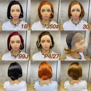 Wholesale 100% Human Hair 13*4 Frontal Straight <b>Pixie</b> <b>Cut</b> <b>Wig</b> Closure Pissy <b>Cut</b> <b>Wig</b> - Product Image 1