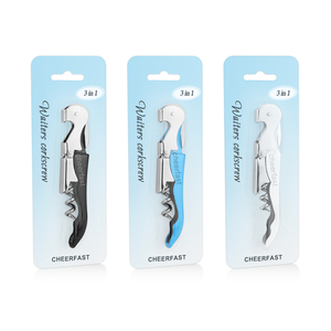 Cheerfast Fabricant Ouvre-bouteille noir Élégant 3 en 1 Ouvre-bouteille Joli cadeau <span class=keywords><strong>Tire</strong></span>-<span class=keywords><strong>bouchon</strong></span> et ouvre-bouteille - Product Image 1