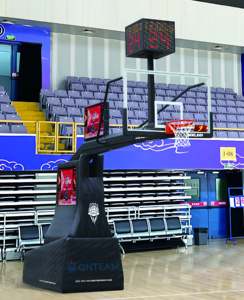 Cao cấp thông minh-đi Bộ điều khiển động cơ Hệ thống di chuyển có thể gập lại bóng rổ Hoop đứng tiên tiến xách tay có thể điều chỉnh FIBA - Product Image 3