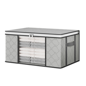 Clothing Organizer <b>Storage</b> Bag Large Capacity Grey Rectangle Wardrobe Organizer Bedroom Use - Product Image 5